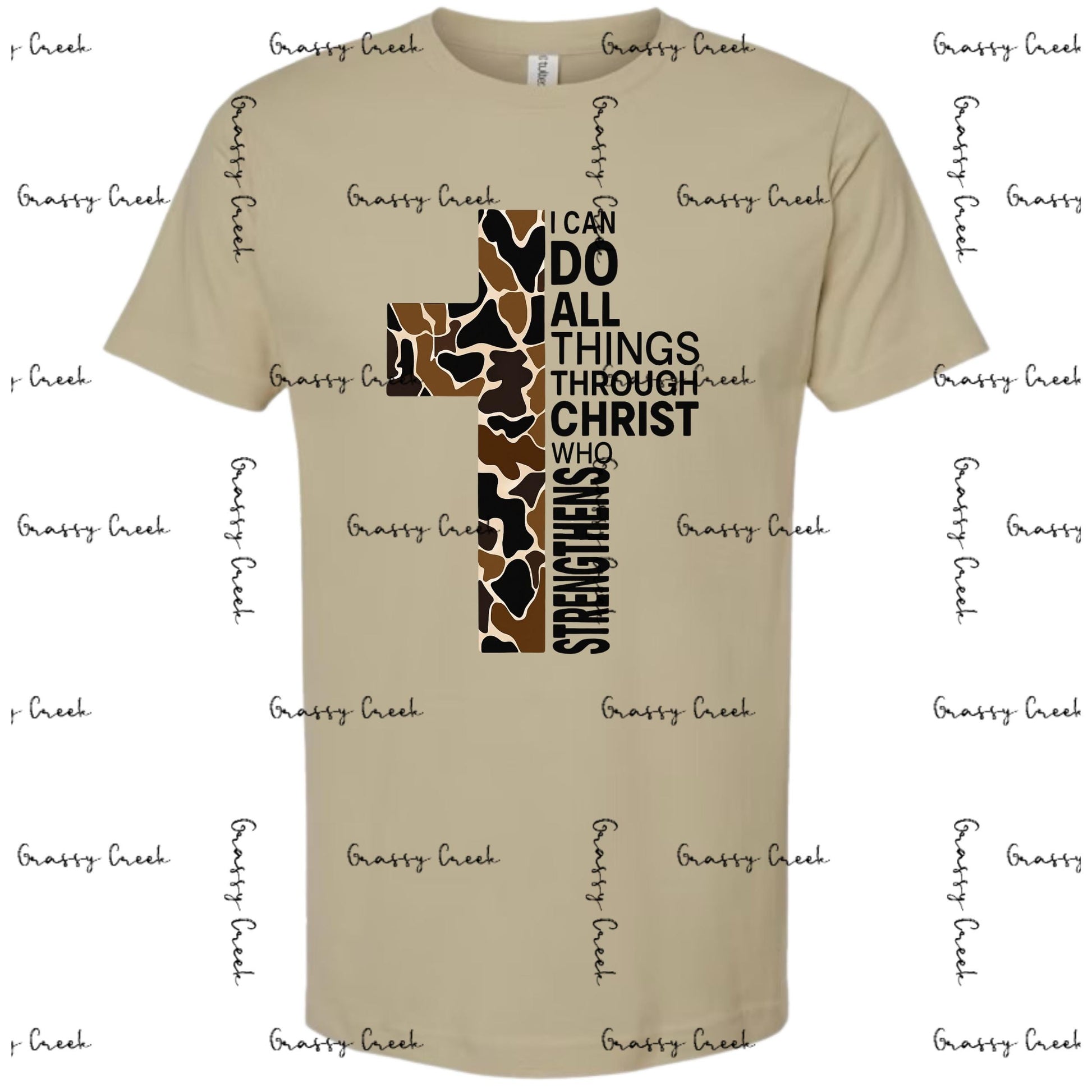 Faith & Camo Tee – Philippians 4:13 Hunting Cross "I Can Do All Things Through Christ Who Strengthens Me File" PNG - Digital Download