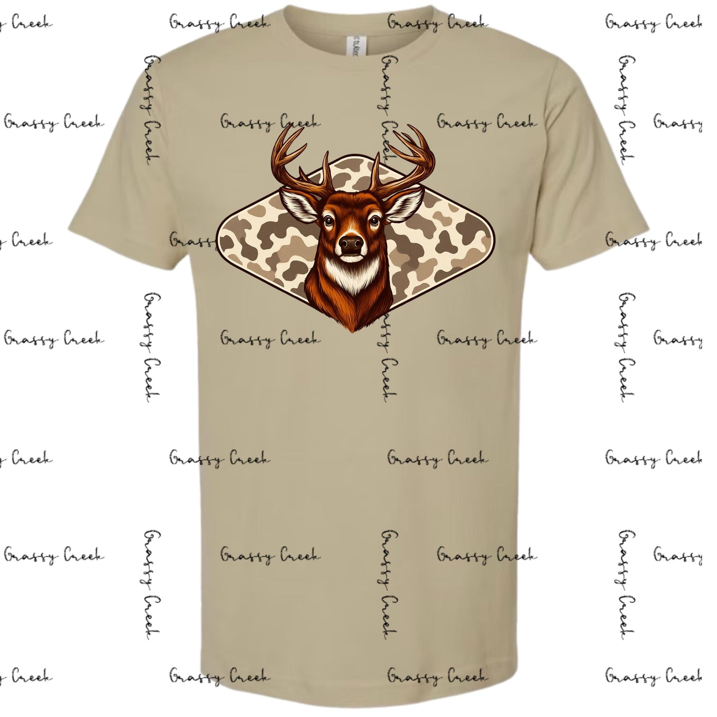 Rustic Old School Camouflage Deer Head Hunting Theme PNG - Digital Download