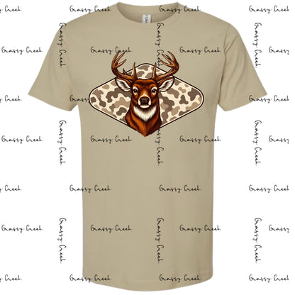 Rustic Old School Camouflage Deer Head Hunting Theme PNG - Digital Download