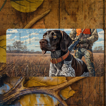German Shorthaired Pointer & Hunter Personalizable Decorative License Plate