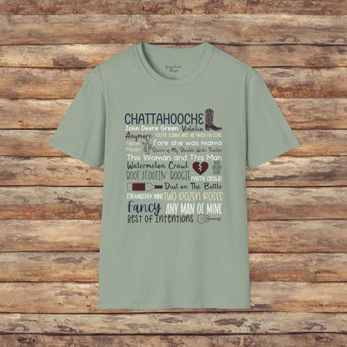 90s Country Classic Song Titles Typography Softstyle T-Shirt