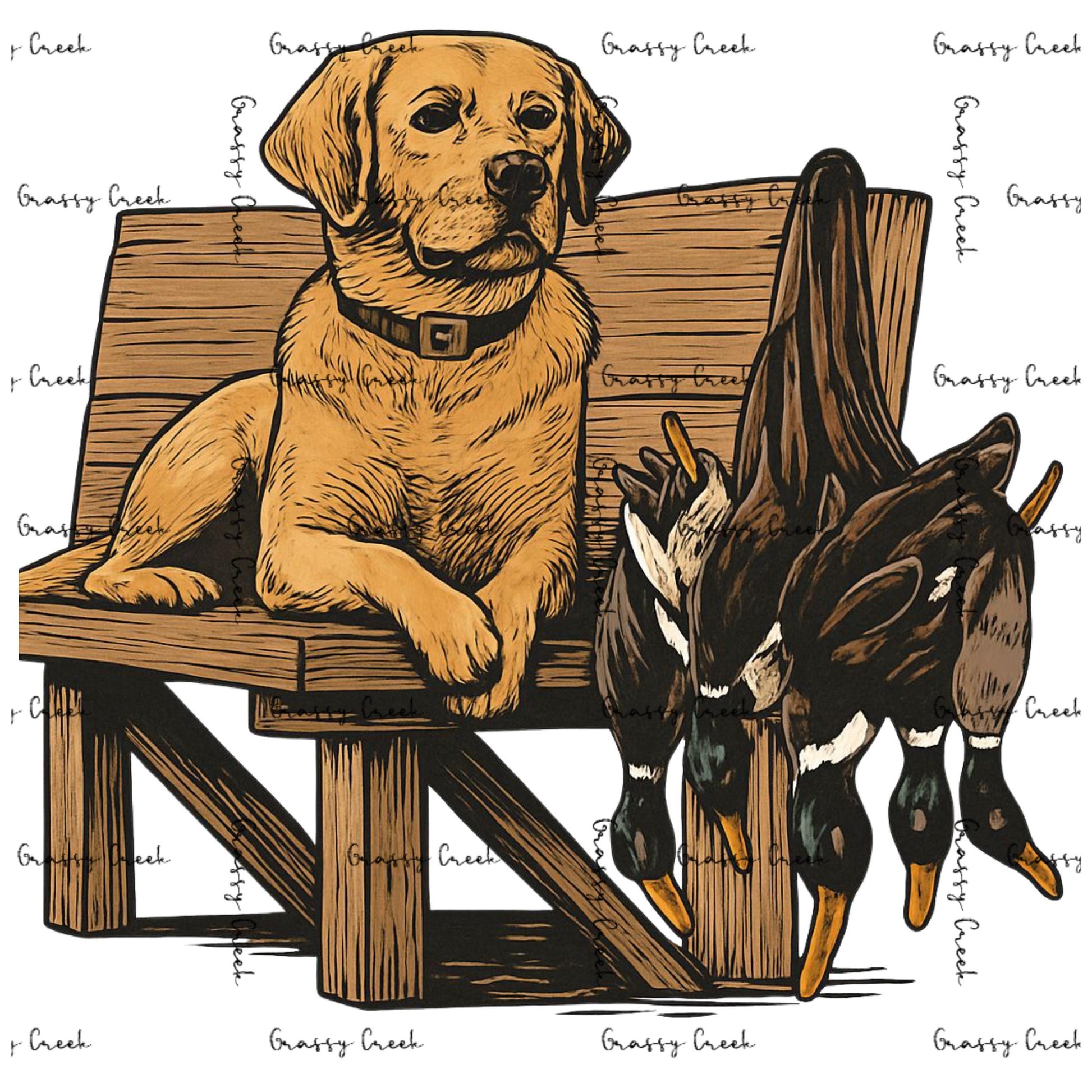 Retriever Ready: Hunting Season Companion PNG - Digital Download