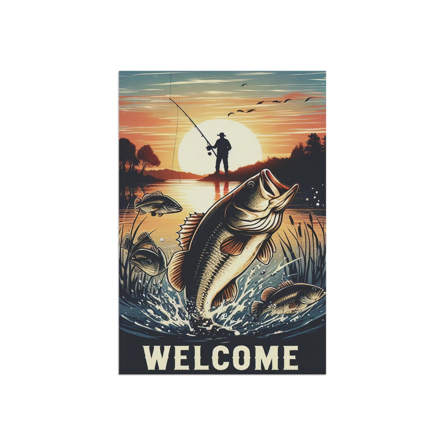 Fisherman's Welcome Garden Flag 12" x 18"