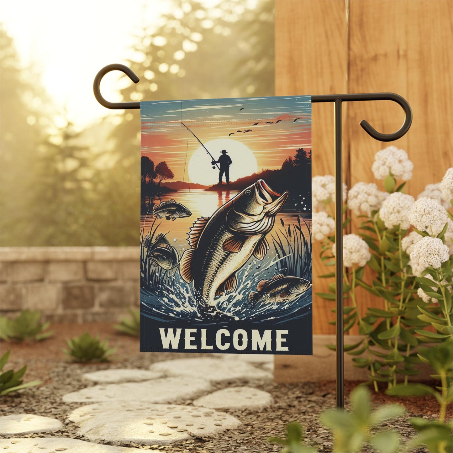 Fisherman's Welcome Garden Flag 12" x 18"