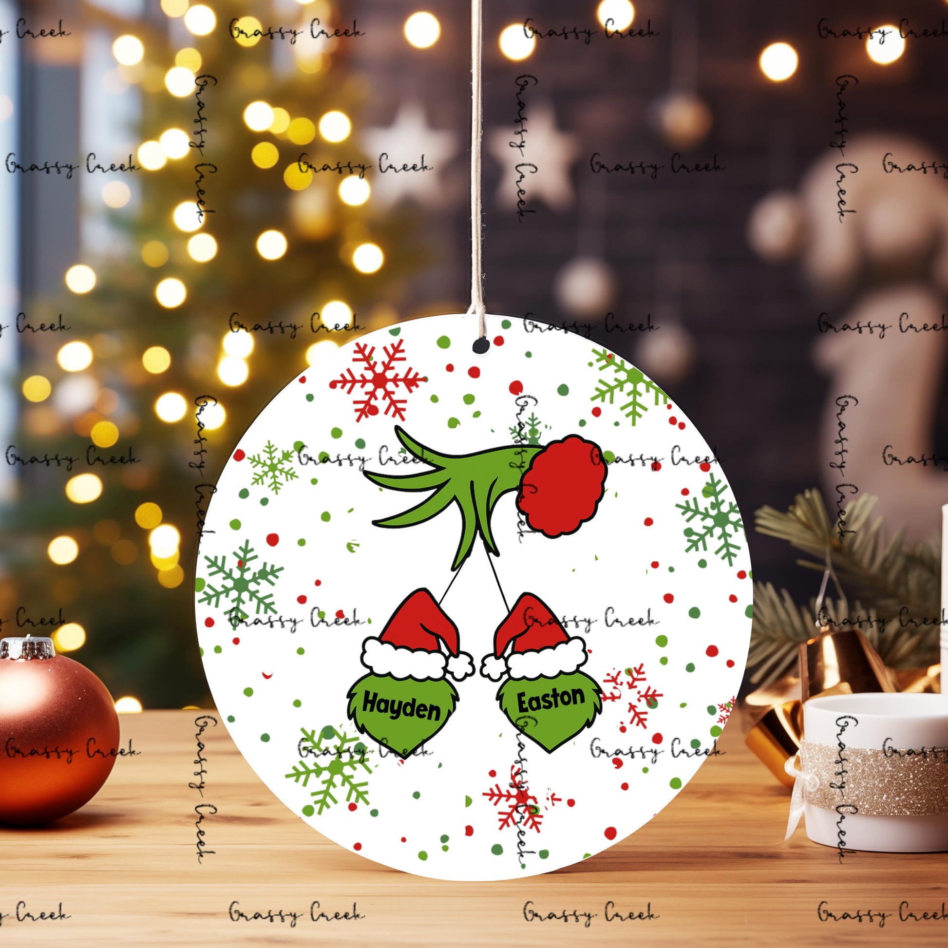 Personalized Name Merry Grinchmas Ornament