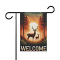 Rustic Welcome Deer Garden Flag 12" x 18"