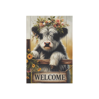 Welcome Cow Sunflower Garden Flag 12" x 18"