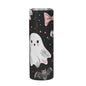 Ghosts & Bats with Pink Accents Girly Halloween 20oz Skinny Stainless Steel Tumbler
