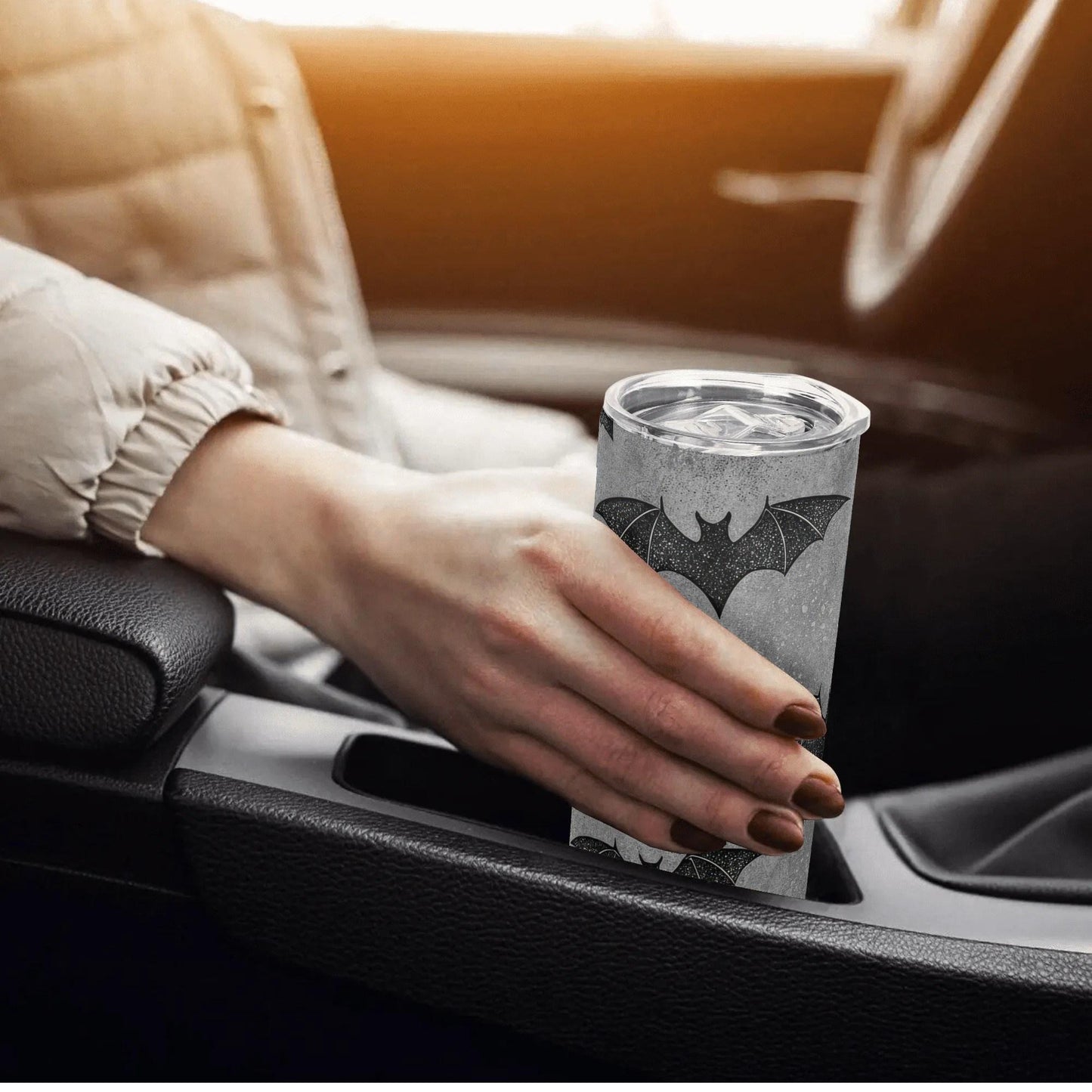 Spooky Bats Halloween 20oz Skinny Stainless Steel Tumbler