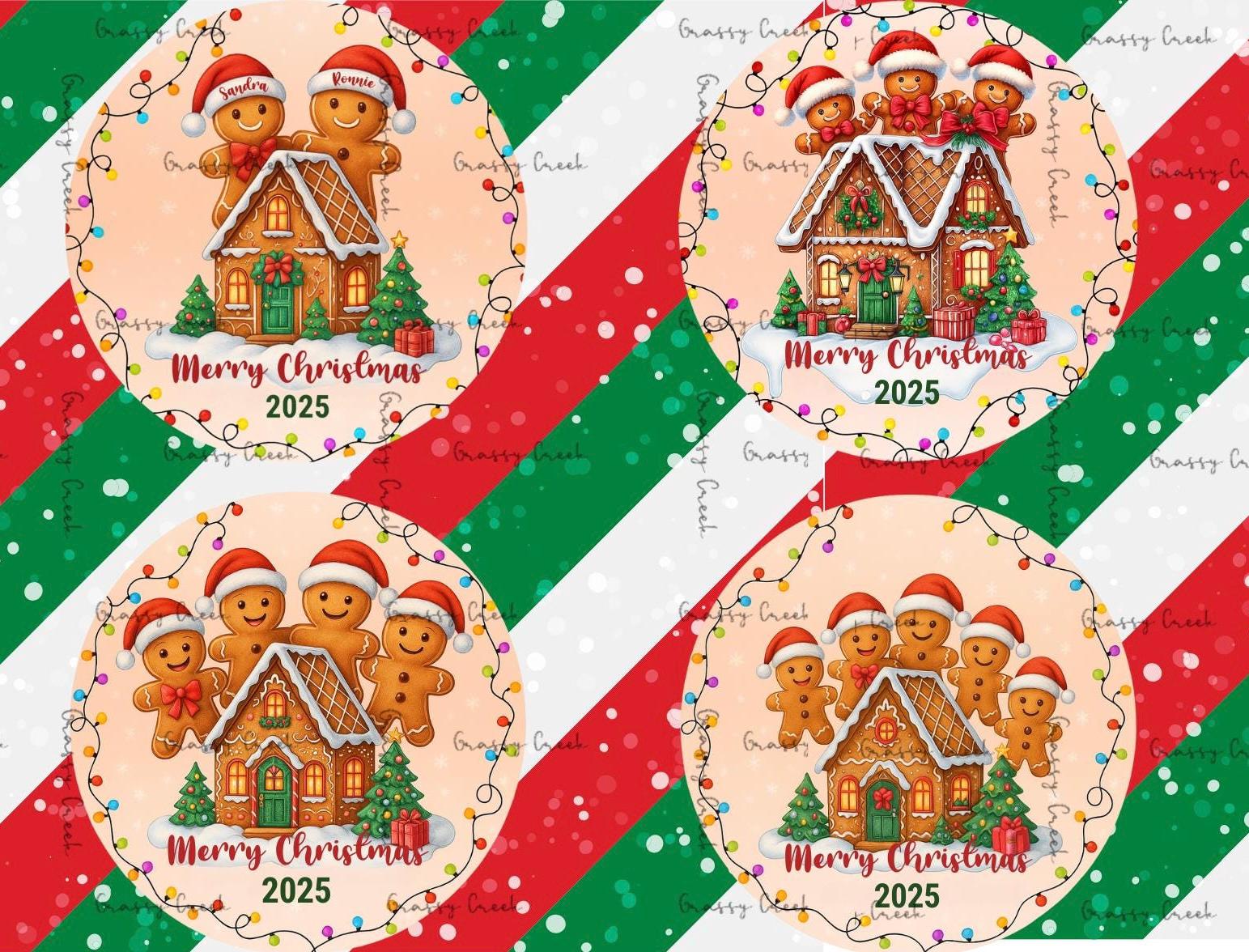 Personalized Family Name Gingerbread House Christmas Ornament