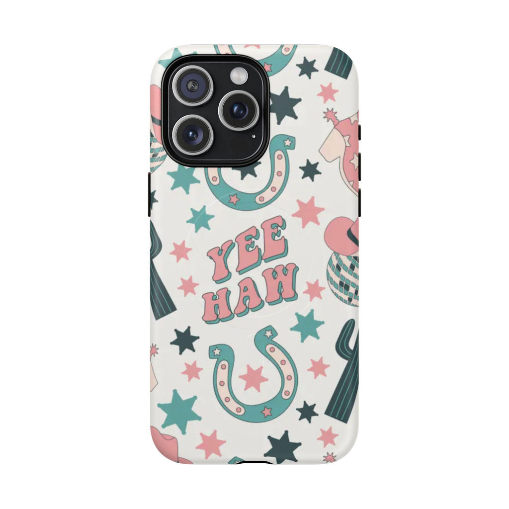 Yee Haw Pastel Western Cute Cowgirl Vibes Magnetic Impact-Resistant Phone Case for Apple iPhone Models