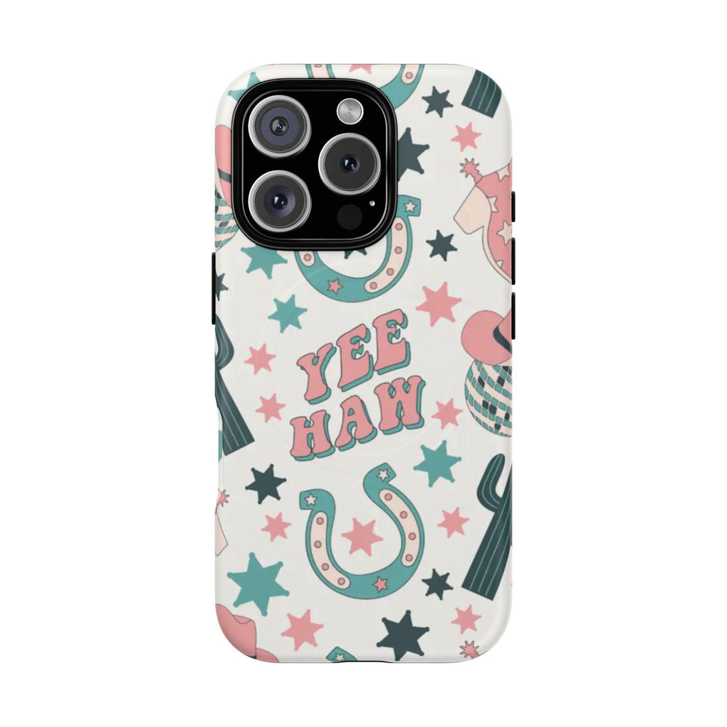 Yee Haw Pastel Western Cute Cowgirl Vibes Magnetic Impact-Resistant Phone Case for Apple iPhone Models