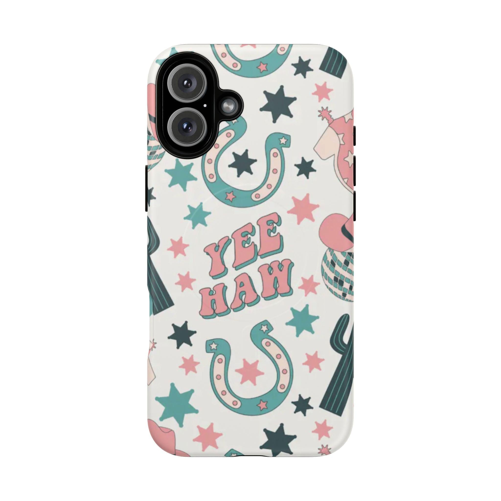 Yee Haw Pastel Western Cute Cowgirl Vibes Magnetic Impact-Resistant Phone Case for Apple iPhone Models