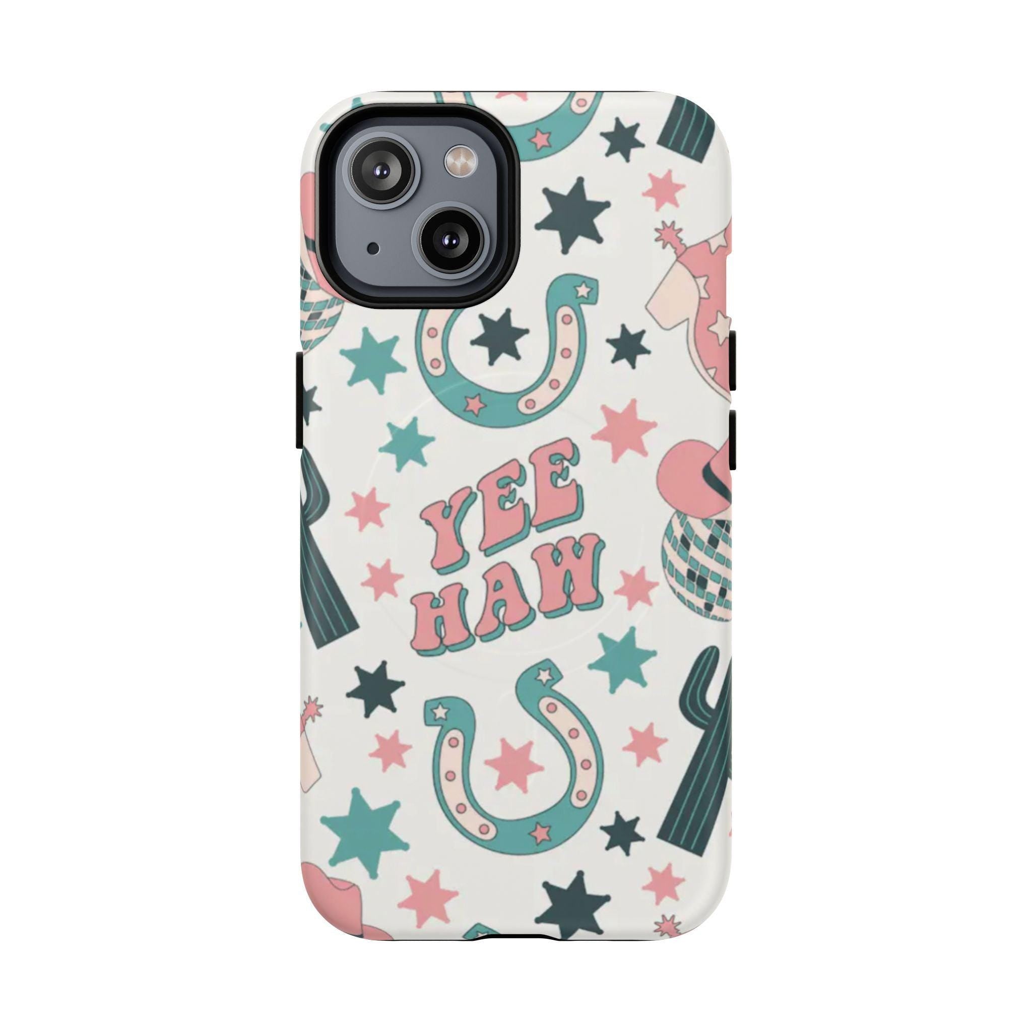 Yee Haw Pastel Western Cute Cowgirl Vibes Magnetic Impact-Resistant Phone Case for Apple iPhone Models