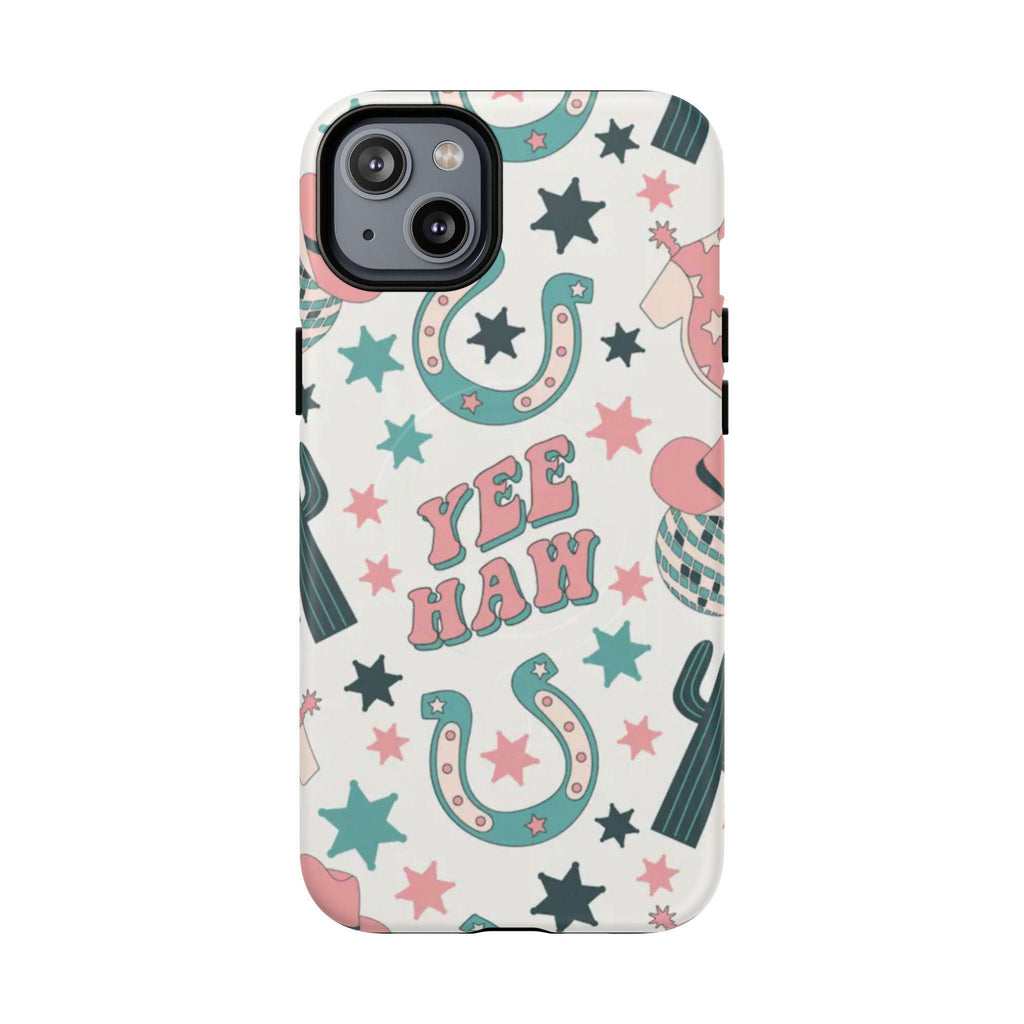 Yee Haw Pastel Western Cute Cowgirl Vibes Magnetic Impact-Resistant Phone Case for Apple iPhone Models
