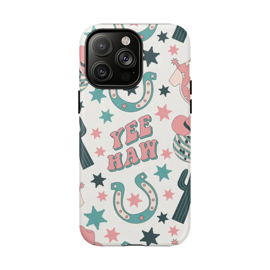 Yee Haw Pastel Western Cute Cowgirl Vibes Magnetic Impact-Resistant Phone Case for Apple iPhone Models