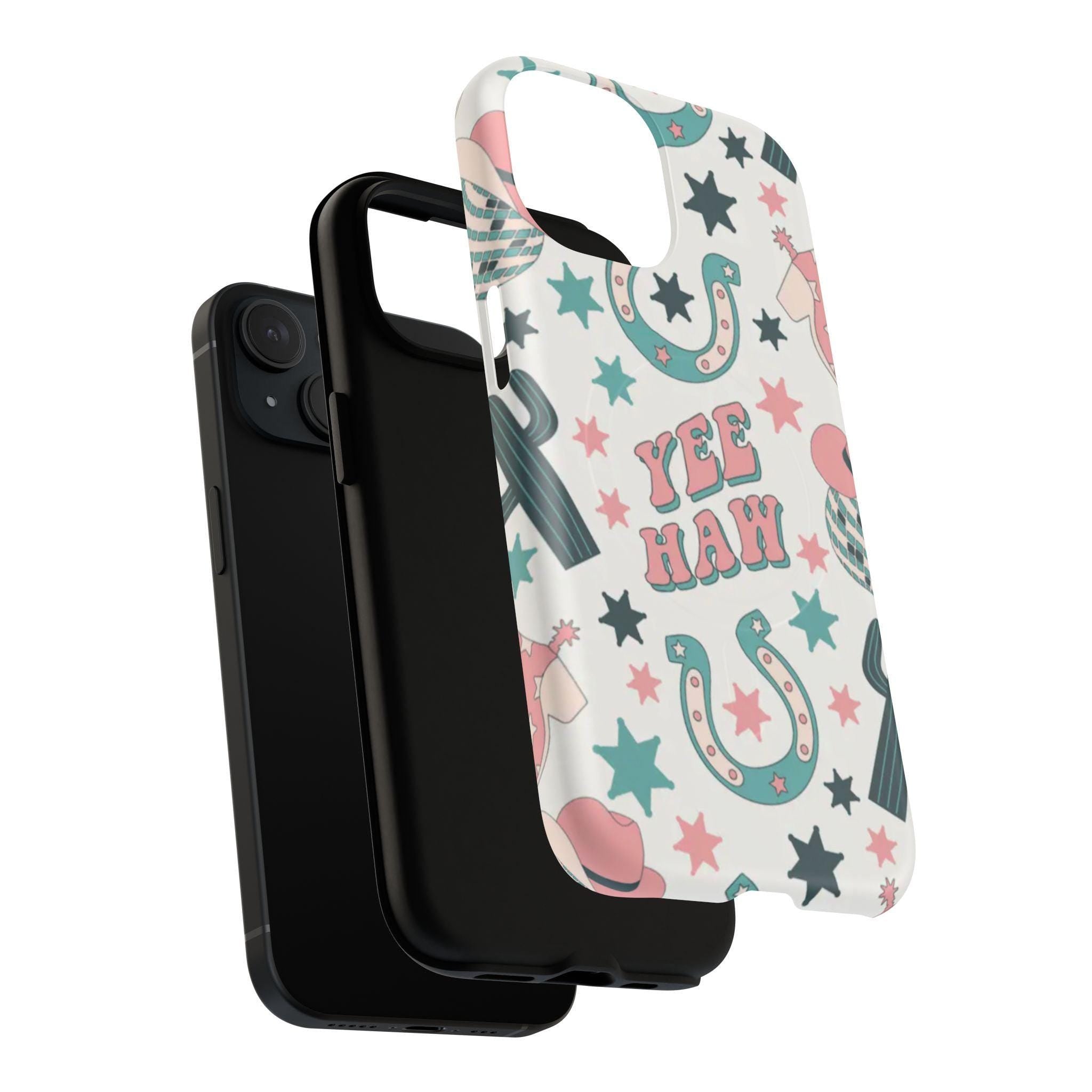 Yee Haw Pastel Western Cute Cowgirl Vibes Magnetic Impact-Resistant Phone Case for Apple iPhone Models