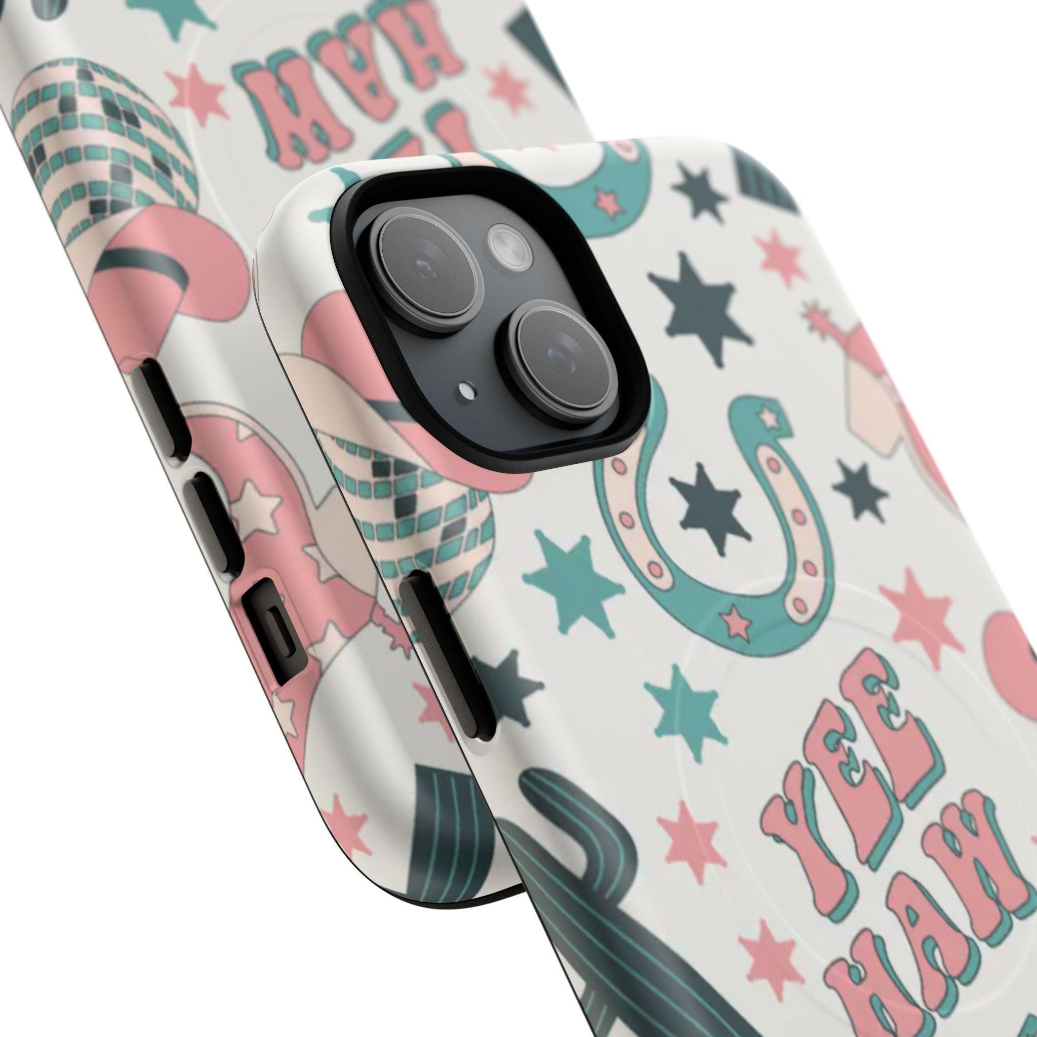 Yee Haw Pastel Western Cute Cowgirl Vibes Magnetic Impact-Resistant Phone Case for Apple iPhone Models