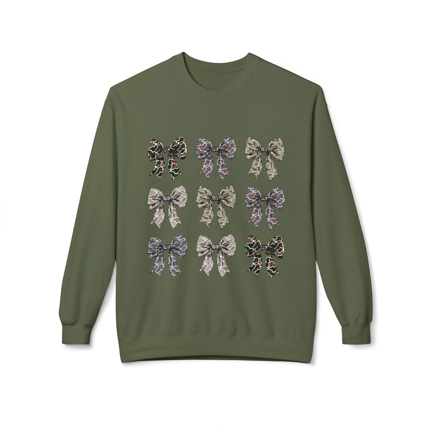 Old Camo Bow Coquette Crewneck Women's Sweatshirt
