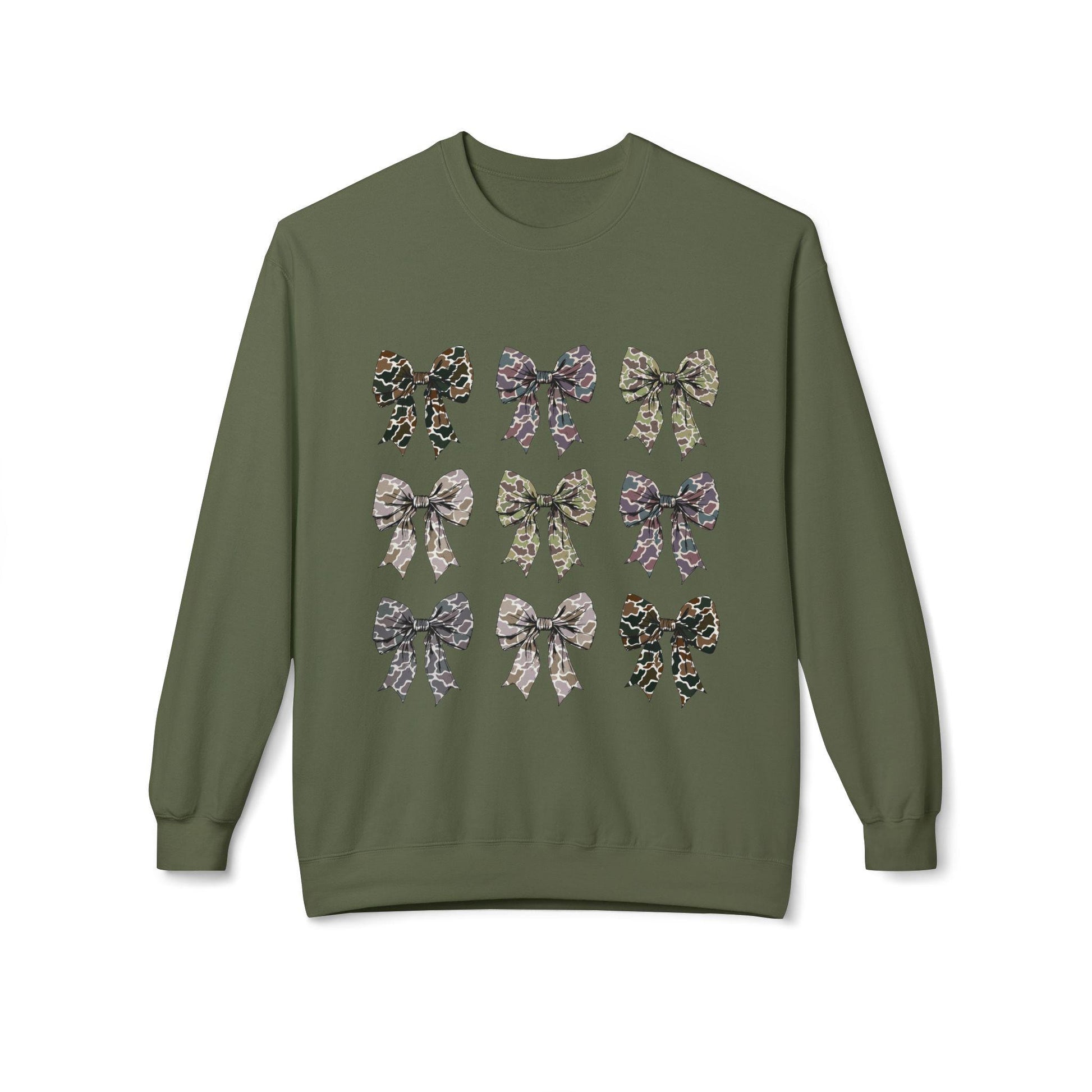 Old Camo Bow Coquette Crewneck Women's Sweatshirt