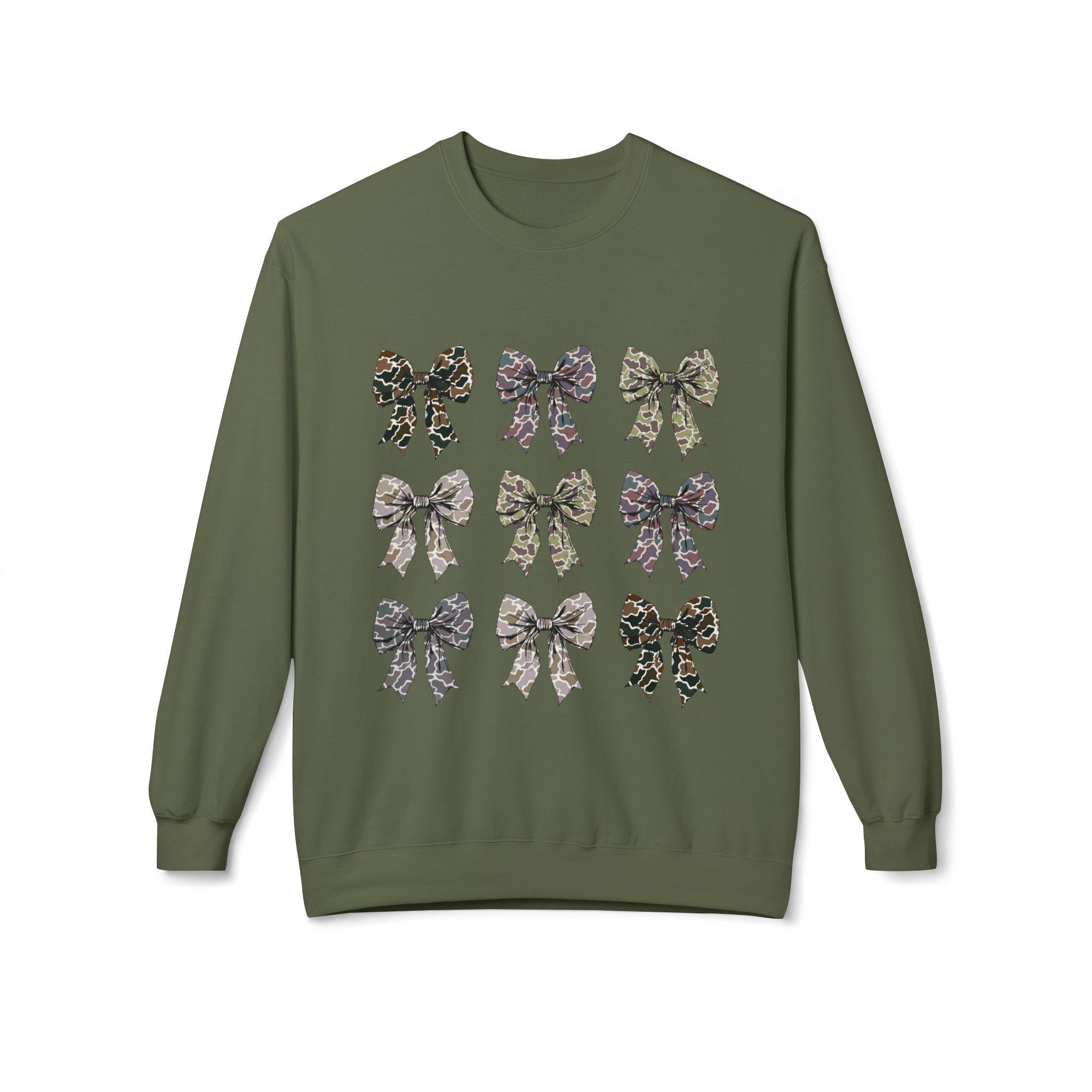 Old Camo Bow Coquette Crewneck Women's Sweatshirt