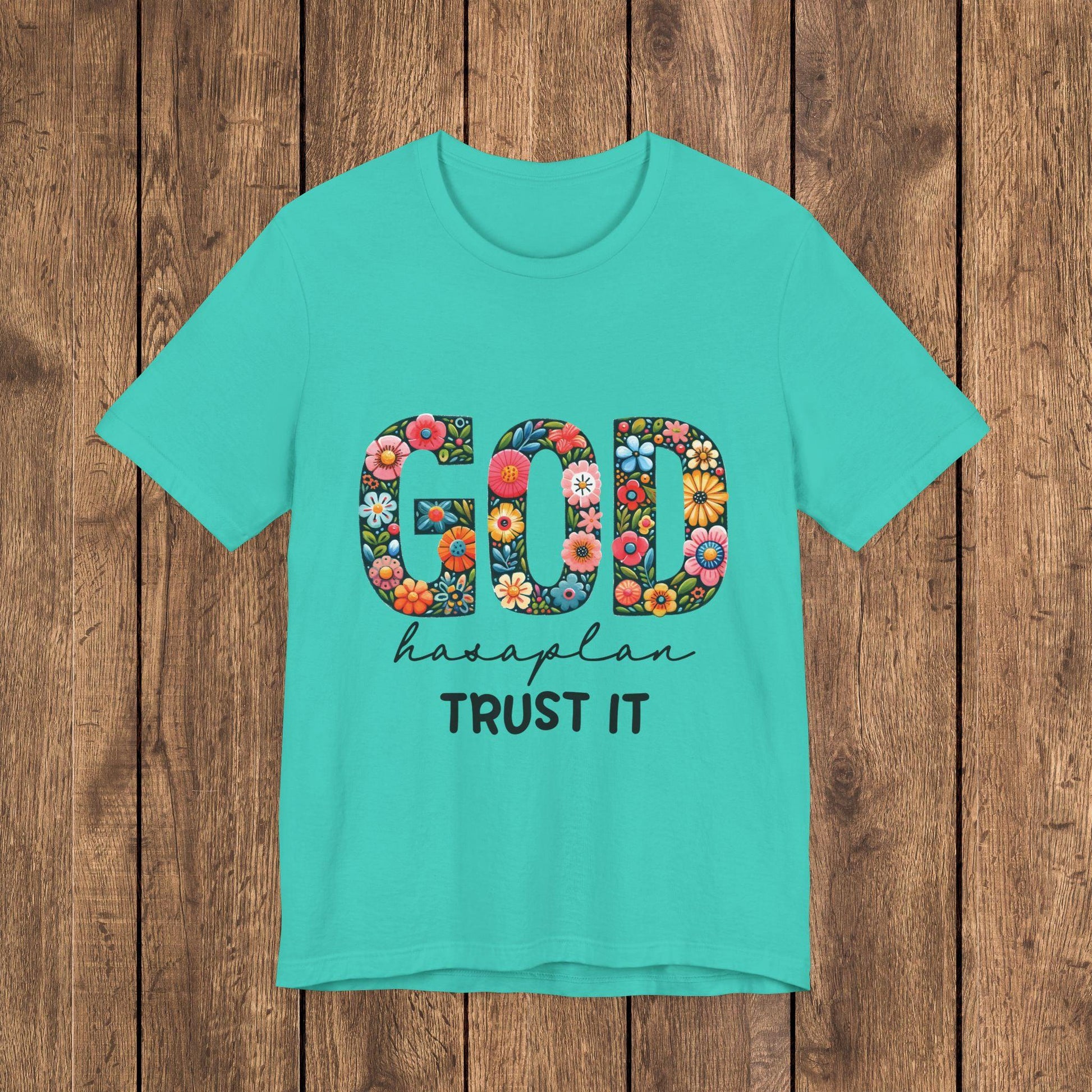 God Has A Plan, Trust It Floral Faith Graphic T-Shirt