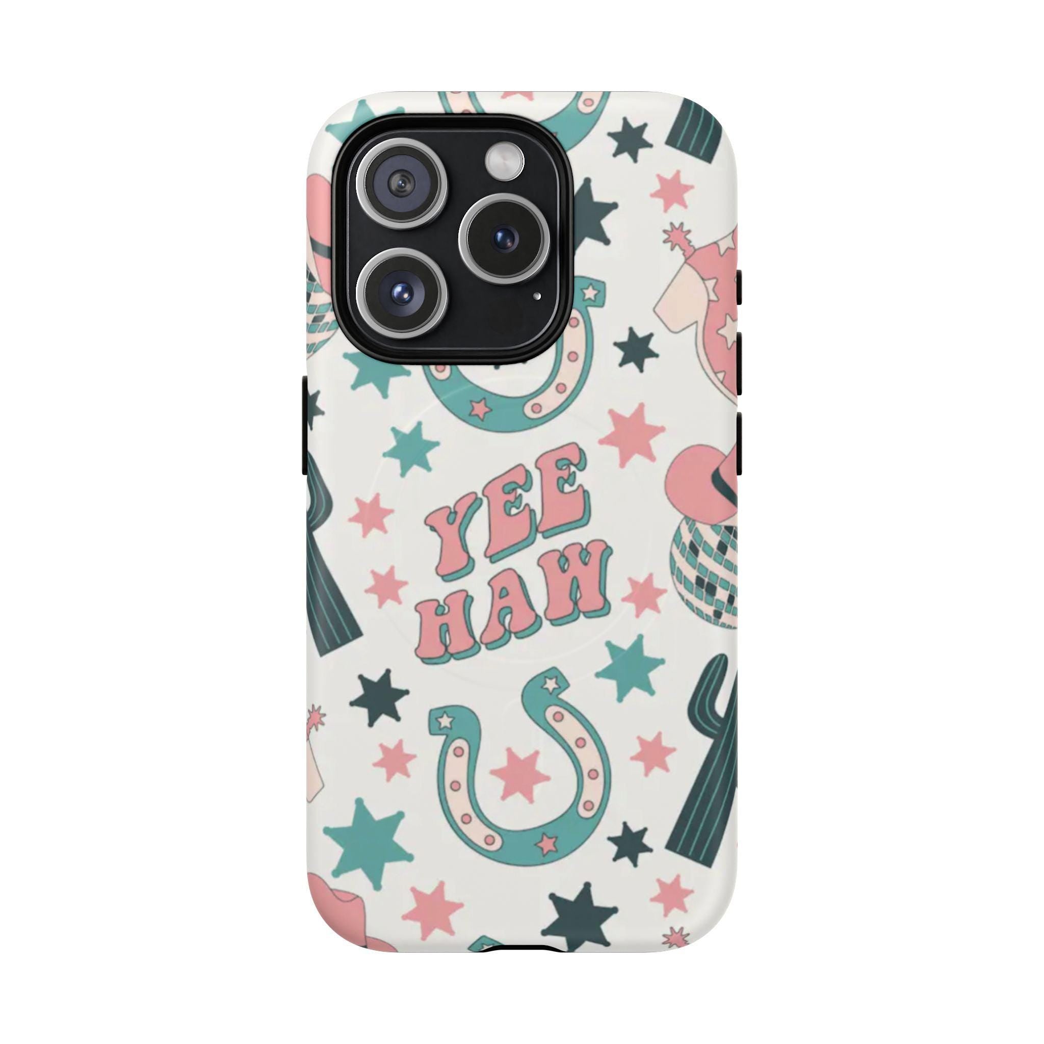 Yee Haw Pastel Western Cute Cowgirl Vibes Magnetic Impact-Resistant Phone Case for Apple iPhone Models