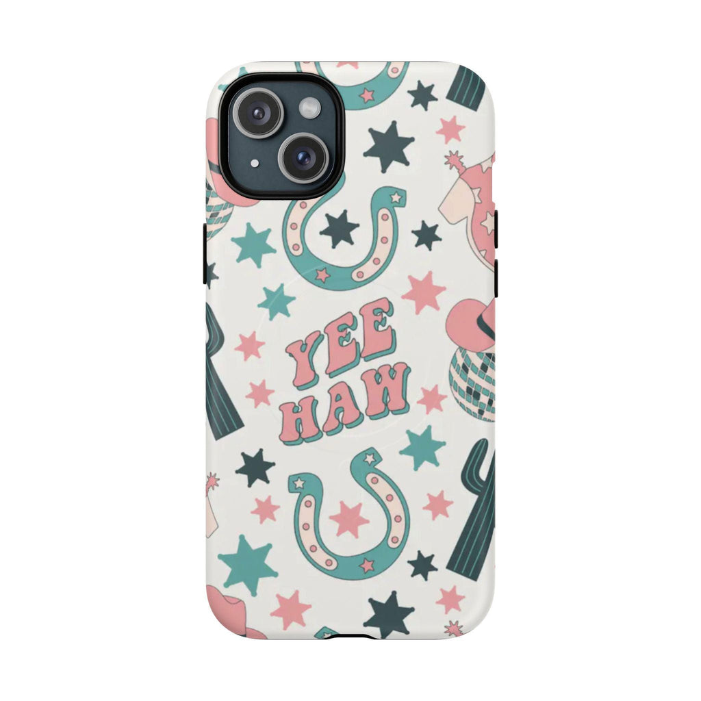 Yee Haw Pastel Western Cute Cowgirl Vibes Magnetic Impact-Resistant Phone Case for Apple iPhone Models