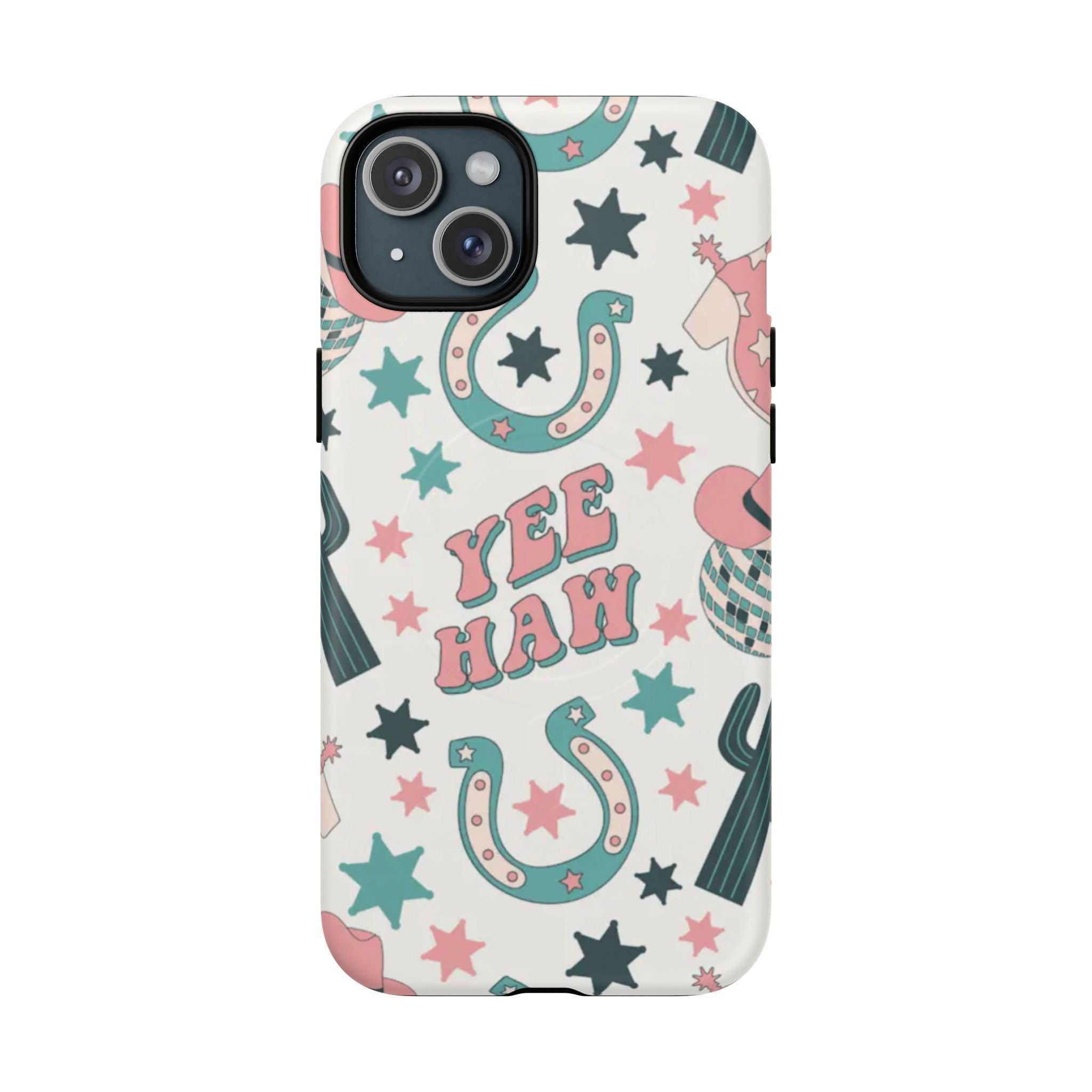 Yee Haw Pastel Western Cute Cowgirl Vibes Magnetic Impact-Resistant Phone Case for Apple iPhone Models