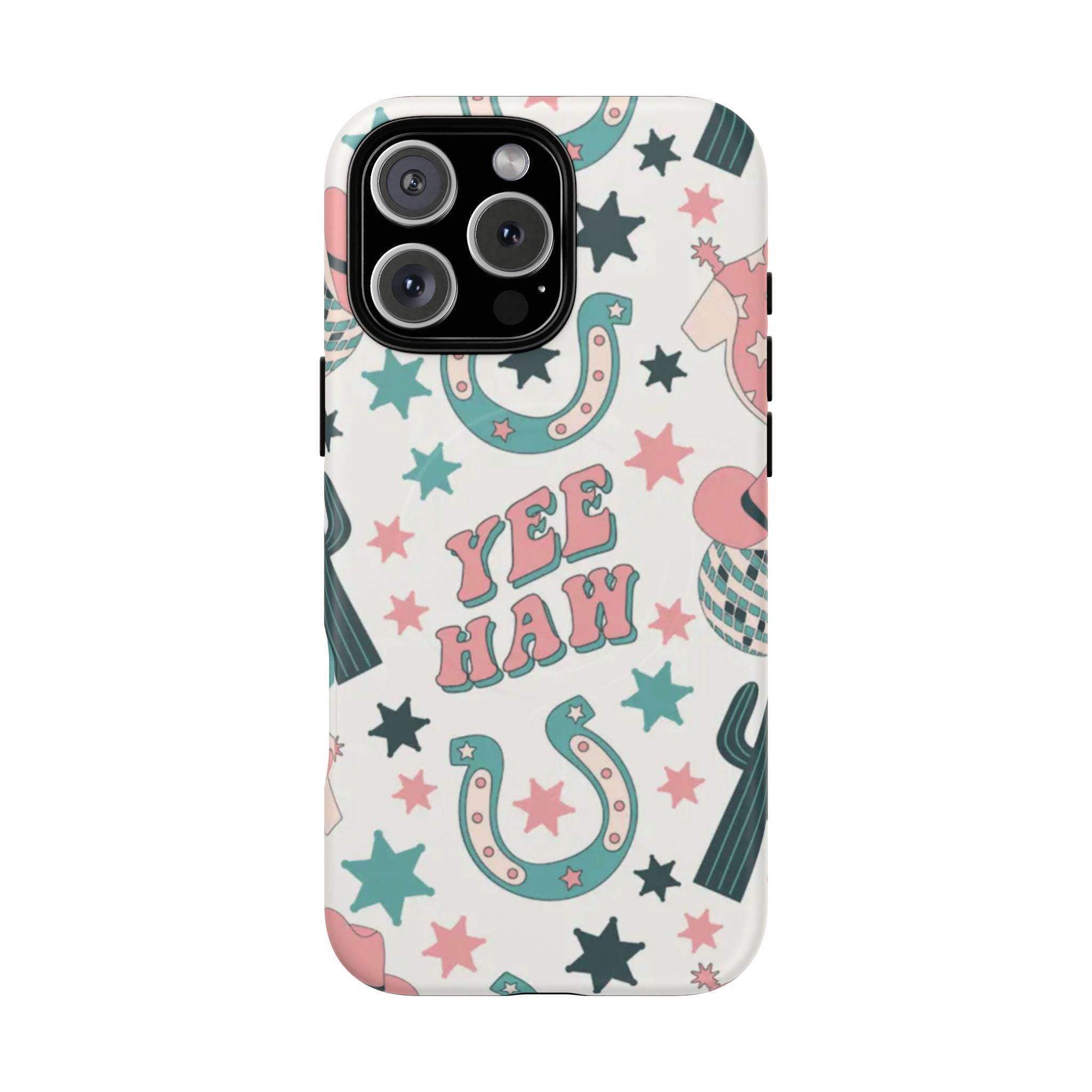 Yee Haw Pastel Western Cute Cowgirl Vibes Magnetic Impact-Resistant Phone Case for Apple iPhone Models