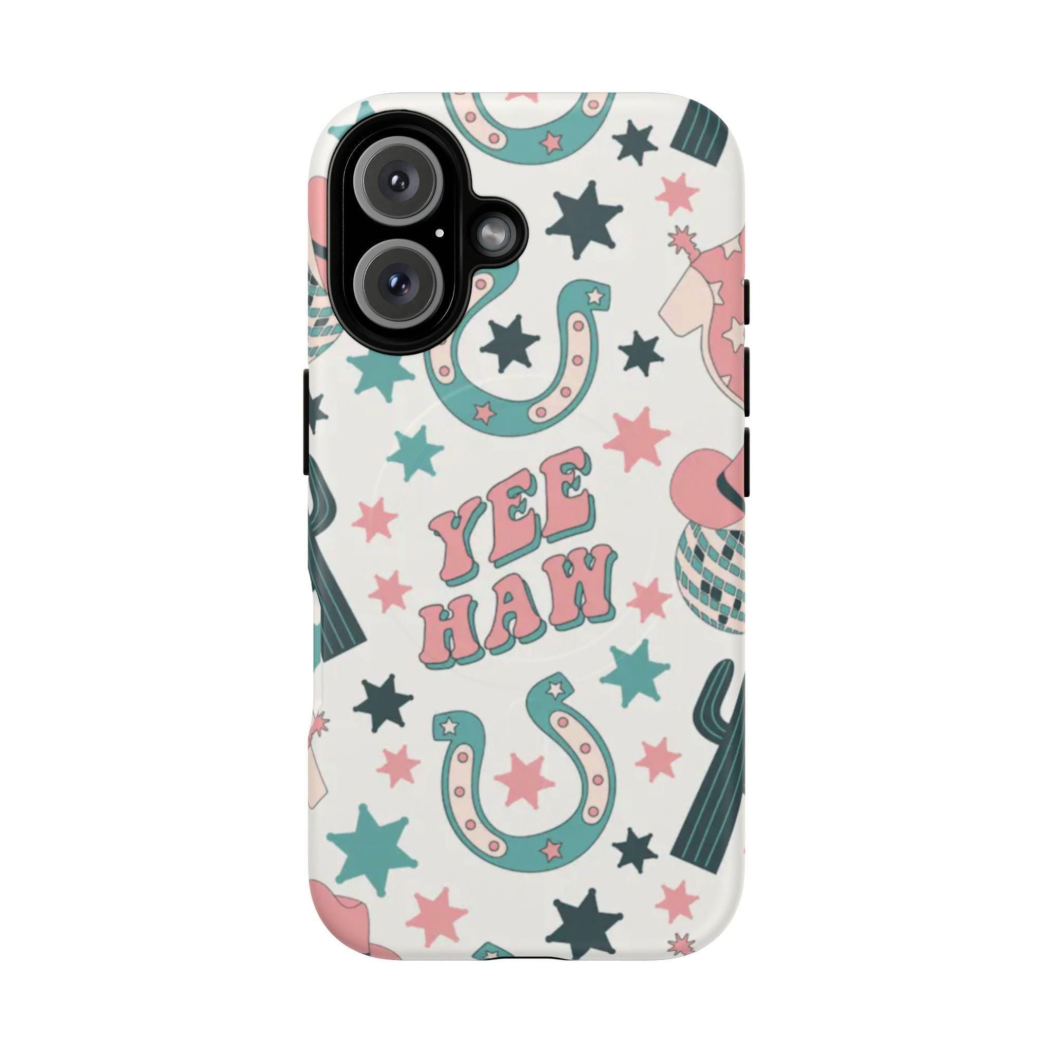 Yee Haw Pastel Western Cute Cowgirl Vibes Magnetic Impact-Resistant Phone Case for Apple iPhone Models