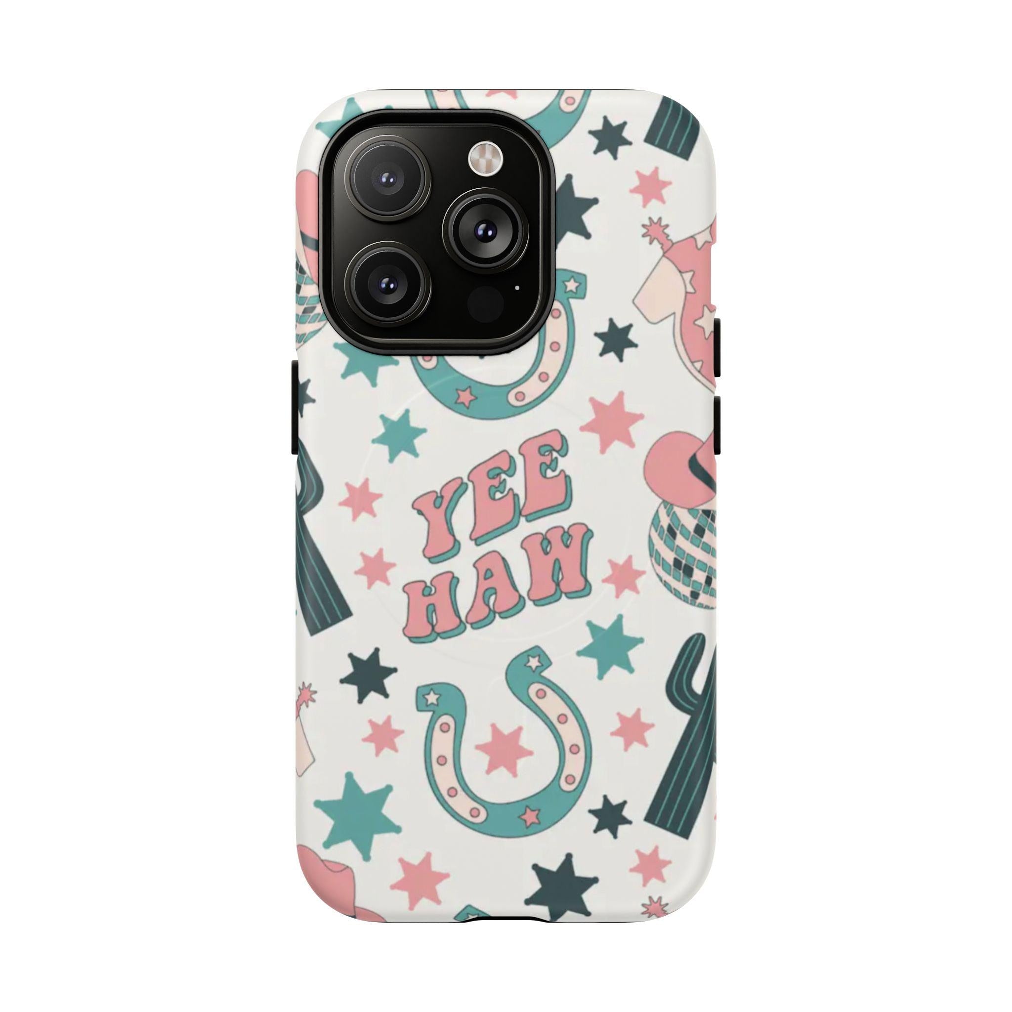 Yee Haw Pastel Western Cute Cowgirl Vibes Magnetic Impact-Resistant Phone Case for Apple iPhone Models