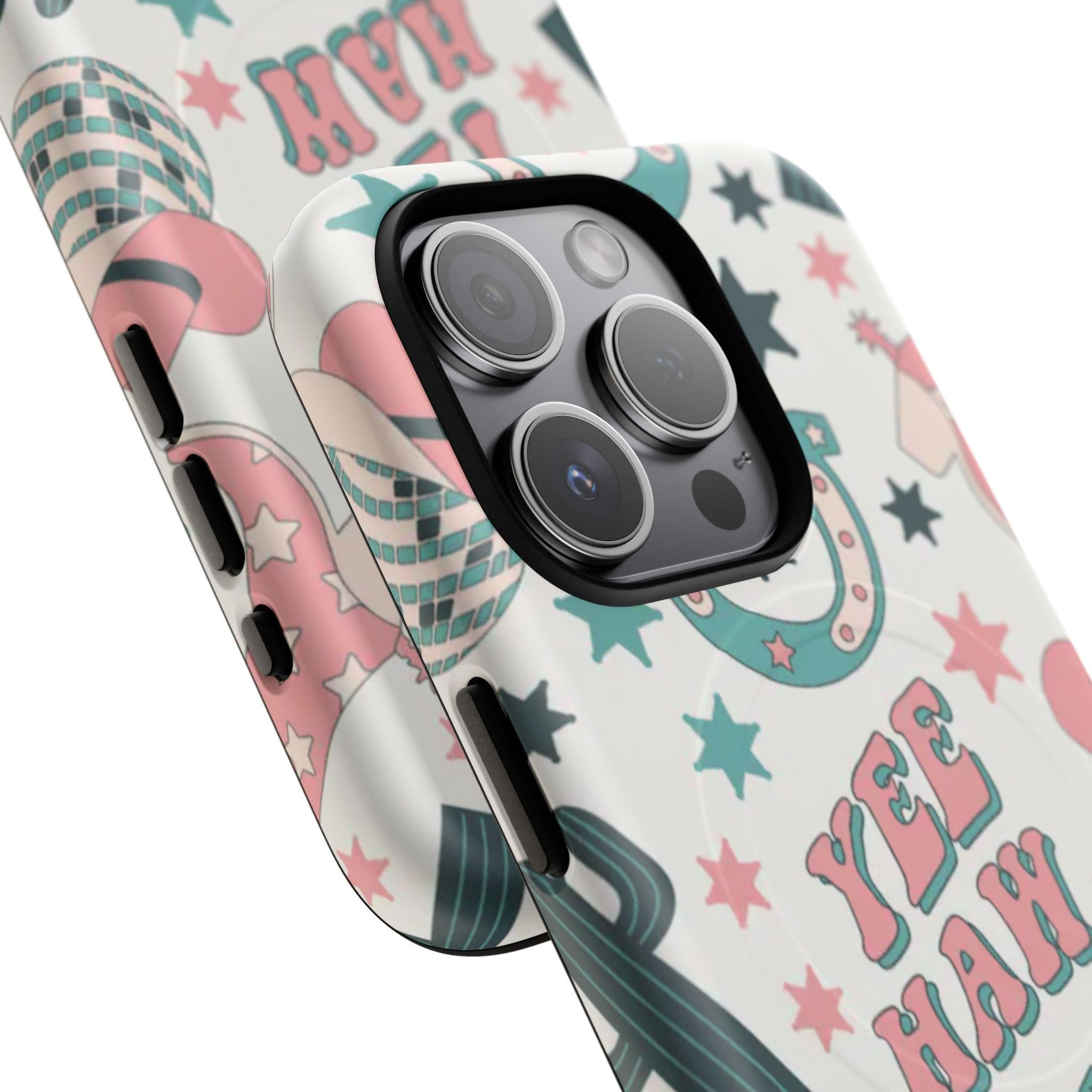 Yee Haw Pastel Western Cute Cowgirl Vibes Magnetic Impact-Resistant Phone Case for Apple iPhone Models