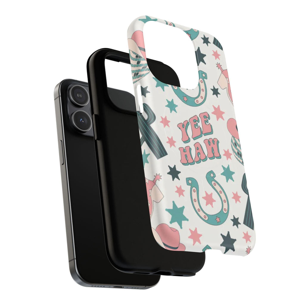 Yee Haw Pastel Western Cute Cowgirl Vibes Magnetic Impact-Resistant Phone Case for Apple iPhone Models