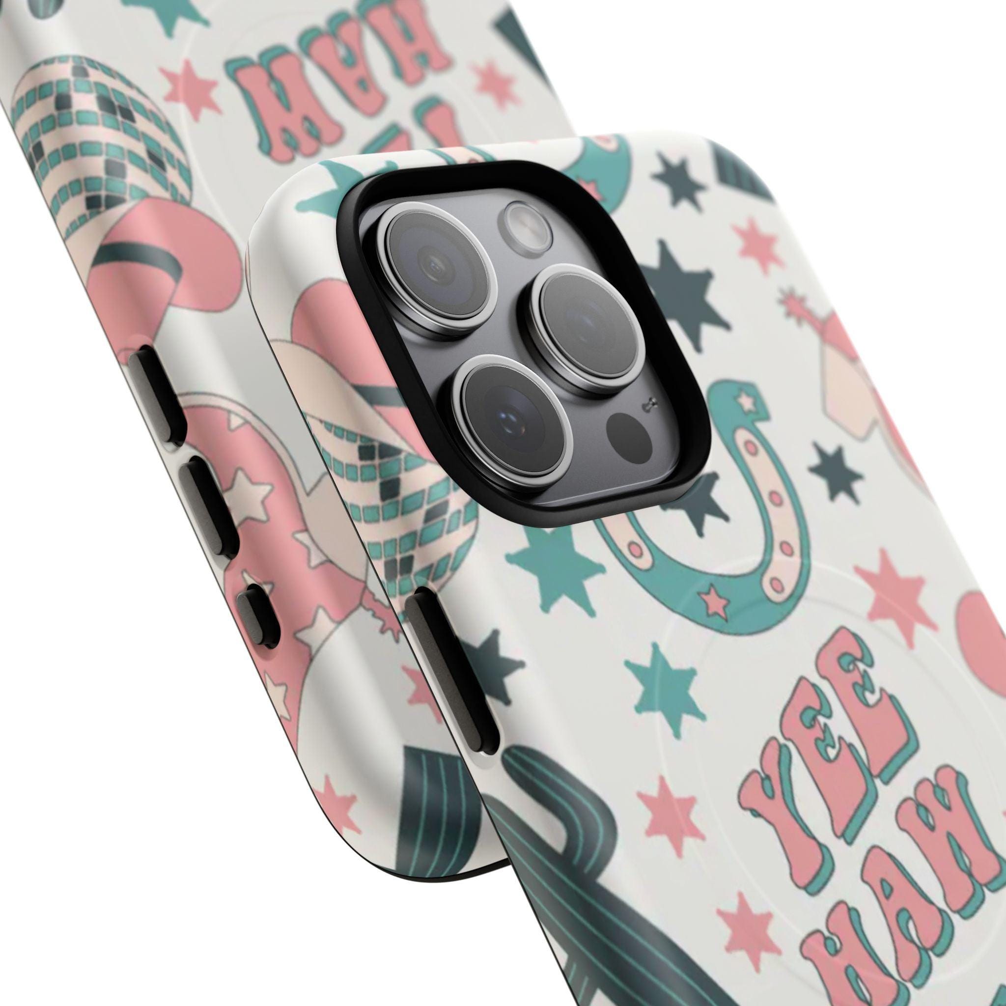 Yee Haw Pastel Western Cute Cowgirl Vibes Magnetic Impact-Resistant Phone Case for Apple iPhone Models