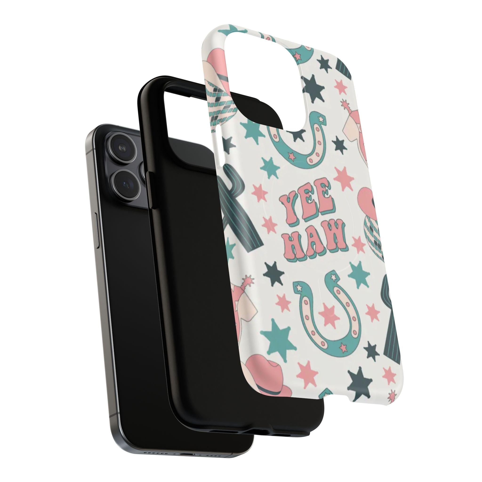 Yee Haw Pastel Western Cute Cowgirl Vibes Magnetic Impact-Resistant Phone Case for Apple iPhone Models