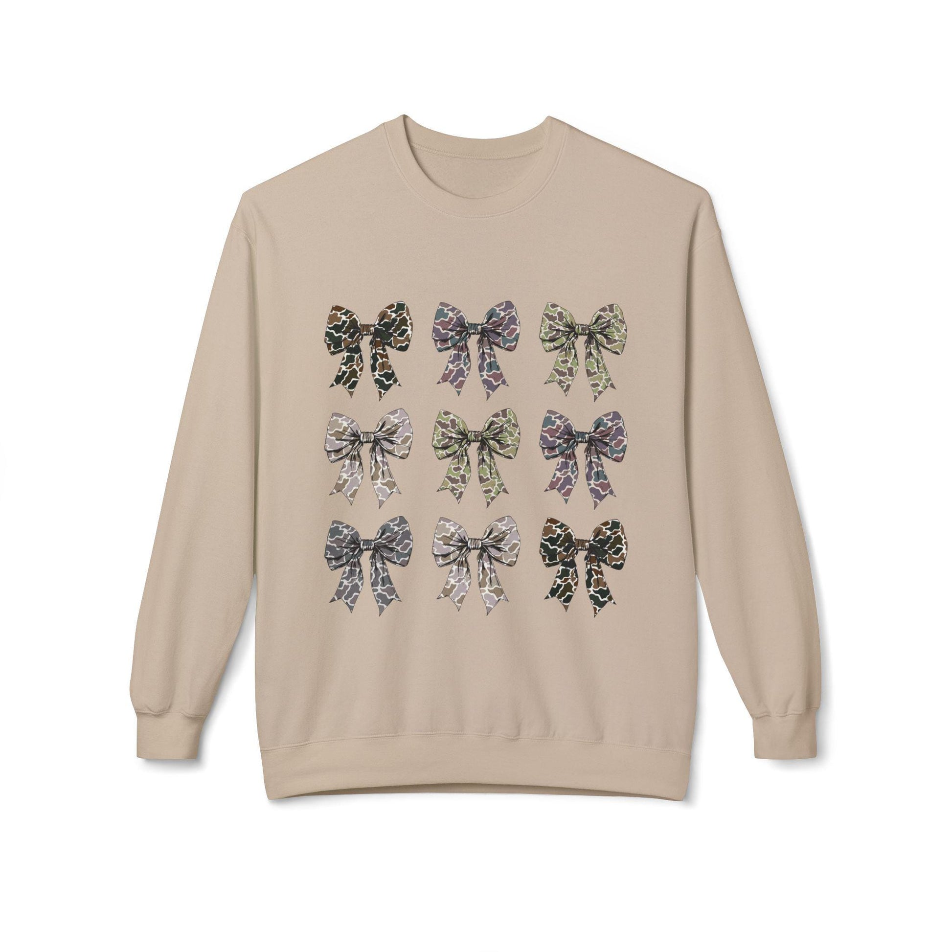 Old Camo Bow Coquette Crewneck Women's Sweatshirt