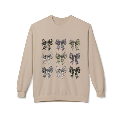 Old Camo Bow Coquette Crewneck Women's Sweatshirt