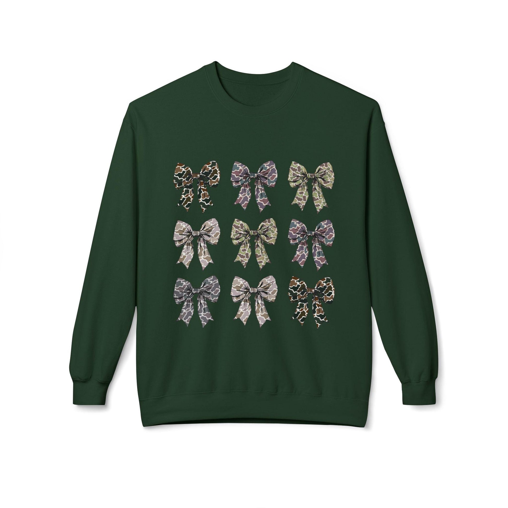 Old Camo Bow Coquette Crewneck Women's Sweatshirt