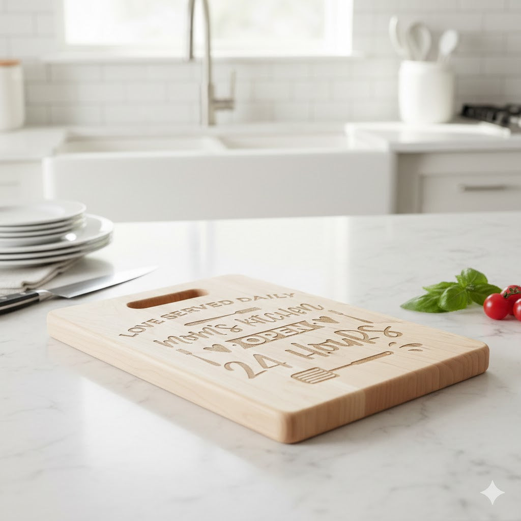Mom's Kitchen Maple Cutting Board 11.5" x 8.75"
